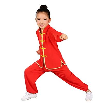 YEMYIQZ Kids Kung Fu Clothing Traditional Tai Chi Uniforms for Boys Girls Chinese  Martial Art Wing Chun Long Sleeve Tang Suit (US, Alpha, Large, Regular,  Red) - Yahoo Shopping