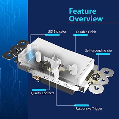 BN-LINK Wireless Remote Control Electrical Outlet Switch for Lights, Fans,  Christmas Lights, Small Appliance, Long Range White (Learning Code