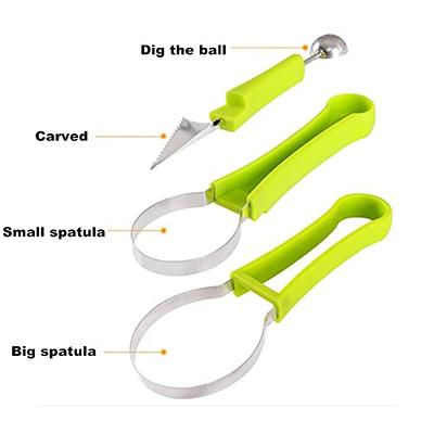 Professional Melon Baller Scoop Set, 4 In 1 Stainless Steel Fruit Scooper  Seed Remover Melon Baller, Double Sided Melon Baller