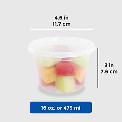[25 Count] 16 oz Black Plastic Meal Prep Containers with Lids - Round Food Storage Container Microwave Safe - BPA-Free, Stackable, Reusable