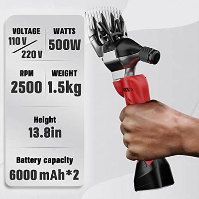 Dragro 500W Cordless Sheep Shears, Professional Electric Sheep Shearing  Clippers with 2 PCS Rechargeable 2 Ah Lithium Battery, Heavy Duty Animal