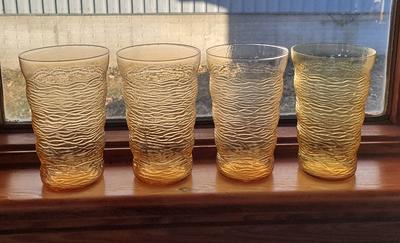 Amber Drinking Glasses, Set of 4