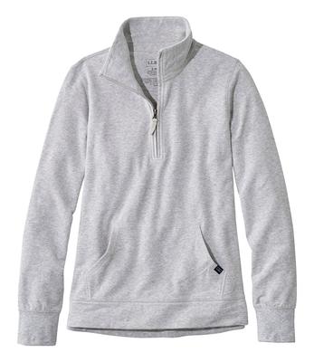 Women's Ultrasoft Sweats, Quarter-Zip Pullover Light Gray Heather 1X,  Cotton L.L.Bean - Yahoo Shopping