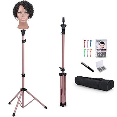 Klvied Metal Mannequin Head Stand, Reinforced Wig Stand Tripod for