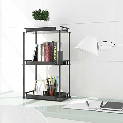 Dyiom 2 Tier Bathroom Counter Organizer Premium Bathroom Sink Organizer Countertop Kitchen Spice Rack Storage Shelf, Black