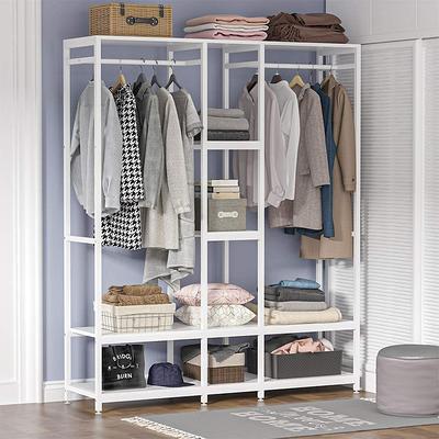 Wooden Cabinet, Side Storage Organizer for Kids, Small Clothes Closet  Wardrobe Cabinet with 2 Doors, 2 Drawers, Hanging Rod and Shelf, Bedroom  Nursery Room Dresser Bathroom Floor Cabinet, Gray 