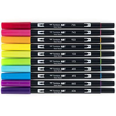 Tombow 56171 Dual Brush Pen Art Markers, Grayscale, 10-Pack. Blendable,  Brush and Fine Tip Markers