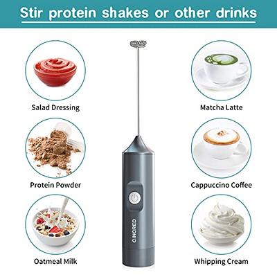 Cincred Milk Frother Handheld, Battery Operated Electric Frother for Coffee,  Mini Whisk, Foam Maker and Drink Mixer for Latte, Cappuccino, Frappe, and  Hot Choco… in 2023
