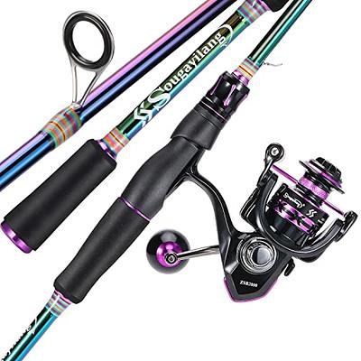 Sougayilang Multicolor Spinning Rod and Reel Set Portable Fishing Rod and  Lightweight Fishing Reel