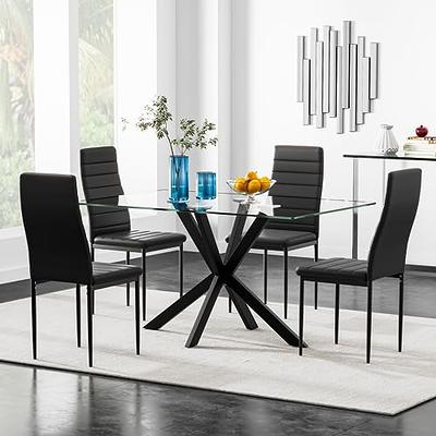 70.86 in. Large Modern Rectangular Tempered Glass Dining Table Top Wit