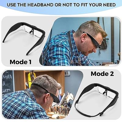 Head Magnifying Glass with Light Rechargeable Headband Magnifier for Close  Work