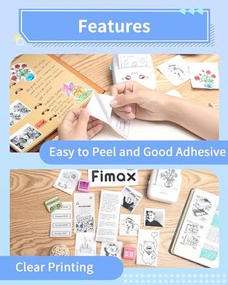 Fimax 6 Roll Mini Printer HD Photo Paper, 30 * 57mm Thermal Paper White  Self-Adhesive for PeriPage A6 Portable Bluetooth Pocket Mobile Printer and