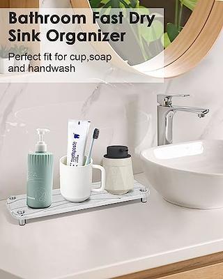 Home Sink Caddy Fast Drying Bathroom Organizer, Diatomaceous Earth