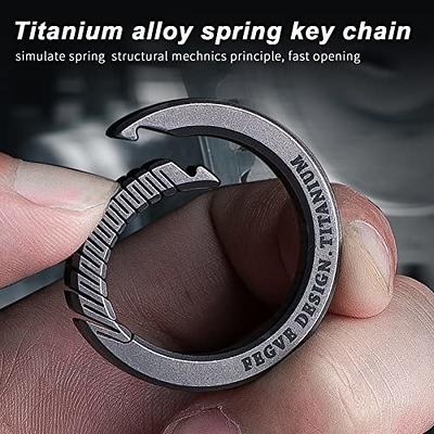 FEGVE Titanium Swivel Small Key Ring, Key Chain Rings Heavy Duty