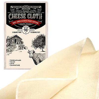 Dayetzo Cheesecloth for Straining 45 Sq. Ft (5 Yards) - Grade 90  Unbleached, Organic Cotton Muslin Cloth with Hemmed Edges – Ultra Fine,  Washable Cheese Cloths for Cooking, Baking, Holiday Decorations - Yahoo  Shopping