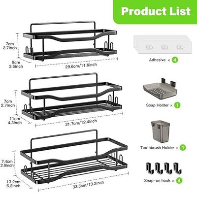 Aitatty Shower Caddy Bathroom Organizer Shelf: Self Adhesive Shower Rack  with Soap Shampoo Holder - Rustproof Stainless Bath Caddy for Inside shower  Black - Yahoo Shopping