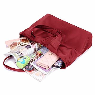 ZOOEASS Women Fashion Large Tote Shoulder Handbag Waterproof Tote Bag  Multi-function Nylon Travel Shoulder(Wine Red) - Yahoo Shopping