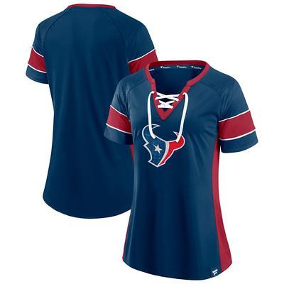 Fanatics Men's Branded Heathered Gray and Navy Houston Texans Vintage-Like  On The Ropes Raglan Tri-Blend Long Sleeve T-shirt