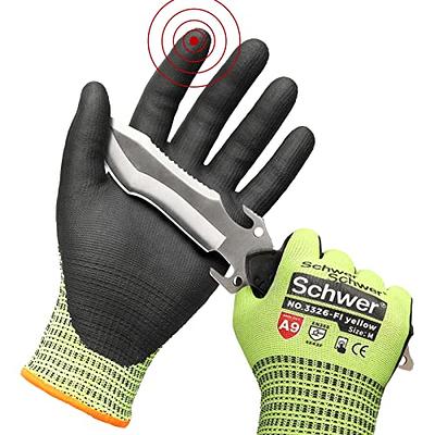 Schwer Highest Level Cut Resistant Work Gloves for Extreme Protection, ANSI  A9 Working Gloves with Sandy Nitrile Coated, Touch-screen Compatible,  Durable, Machine Washable, Hi- Vis Yellow 1 Pair（M） - Yahoo Shopping