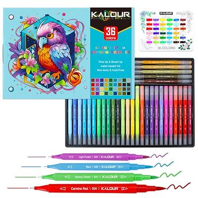 Hethrone Markers for Adult Coloring - 100 Colors Dual Tip Brush Pens Art  Markers Set, Fine Tip Markers for Calligraphy Painting Drawing Lettering  (100 Colors White Lion)