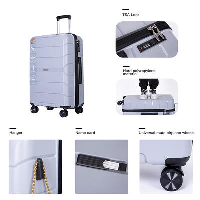 3 Piece Luggage Sets Hard Shell Suitcase Set with Spinner Wheels for Travel  Trips Business 20 24 28, Navy Blue