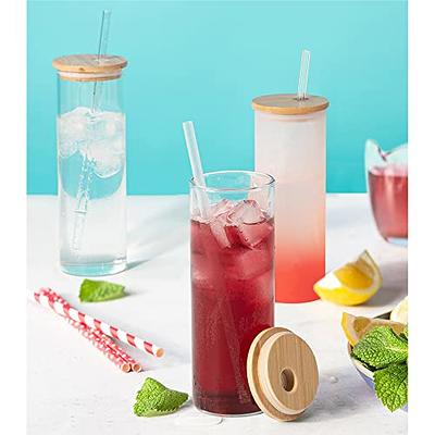 Sublimation Blanks 16 OZ Glass Skinny Tumbler with Straw