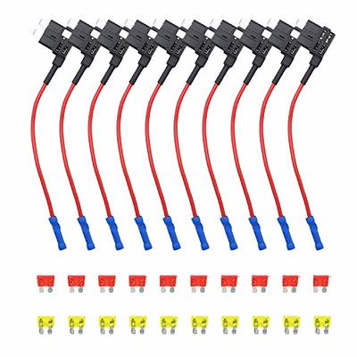  12 Pack Add a Circuit Fuse TAP - 12V Fuse Adapter for Car - Mini  Automotive Fuse Connector ATC AMP Blade Fuse Holder : Automotive