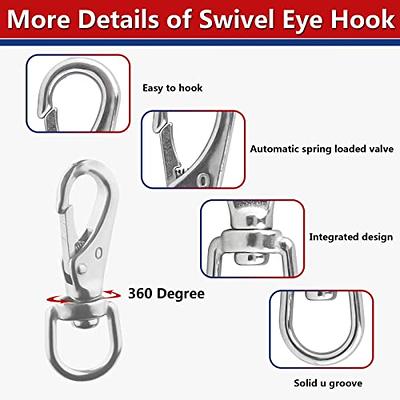 Ekunbuy Swivel Eye Snap Hooks, 304 Stainless Steel Heavy Duty 2.7 Inch 3.5  Inch Spring Hooks for Keychains, Bird Feeders, Pet Chains, Dog leashes -  Yahoo Shopping