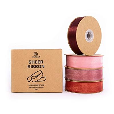 Organza Ribbon red wrapping ribbon rolls tulle ribbon for Gift Wrapping,  Wedding Invitations, Bridal Bouquets