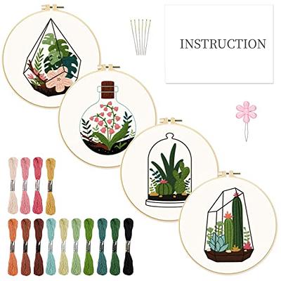 Konrisa Embroidery Starter Kits with Butterfly Flower Pattern