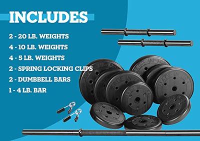 US Weight 105 Pound Barbell Weight Set for Home Gym Adjustable Weight Set  with Two Dumbbell Bars and Full 6 Ft Bar - Yahoo Shopping