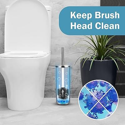 Flexible Silicone Toilet Brush With Holder Leakproof Soft Toilet Bowl  Cleaner Brush Bathroom Wall Mounted Toilet Cleaning Brush