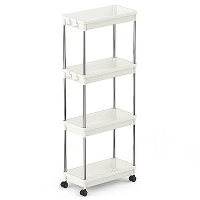  WEAFIEO 4-Tiers Bathroom Floor Cabinet Narrow Slim Gap Tower  Organizer Side Rolling Unit Towel Storage with Clear Drawers for Small  Space Laundry Living Room Fast Installation : Home & Kitchen