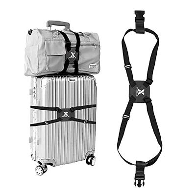 XINRUI 2 Pack Luggage Straps Bungees,Adjustable Suitcase Carry on Bag  Handle Portable Tourister Travel Straps Belt Elastic Airport Travel  Accessories