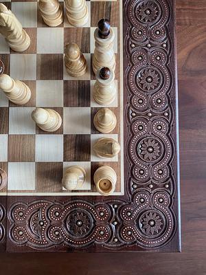 Hand Carved Luxury Chess / Backgammon Board Ornamental