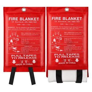 Fire Blanket For Home XL - 59 x 59 Fire Blankets Emergency For People Fire  Retardant Blanket Fire Shelter Large Suppression Fiberglass Kitchen Home