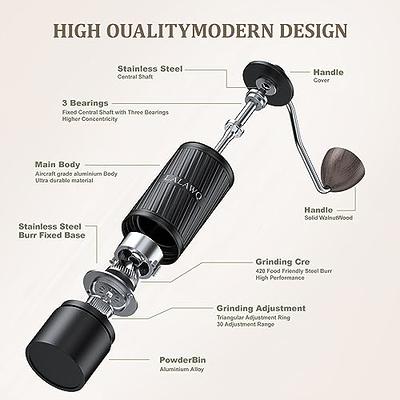 Manual Spice Grinder Wood Large Capacity Hand Crank Pepper Grinder  Ergonomic Peppercorn Grinder Coffee Bean Grinder Hand Crank