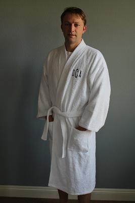 Men's Hooded Robe, Turkish Cotton Terry Hooded Spa Gray Bathrobe