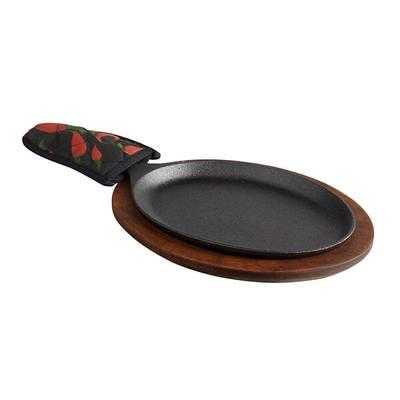 Valor 11 x 7 Rectangular Pre-Seasoned Cast Iron Fajita Skillet