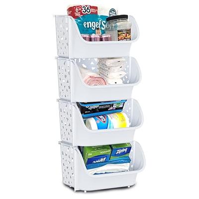 VOMOSI Large Clear Storage Bins with Lids - Stackable Pantry