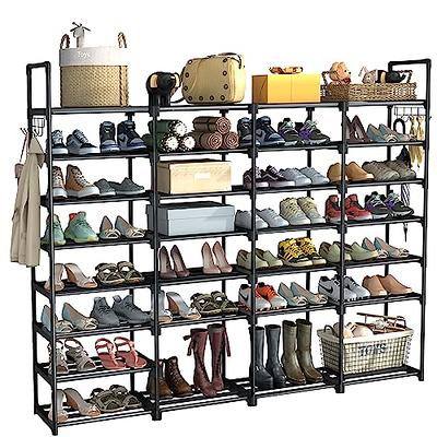 Bumusty Expandable 3 Tier Shoe Rack Organizer, Shoe Organizer for