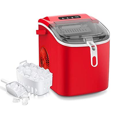 Ice Makers Countertop - Silonn Portable Ice Maker Machine for Countertop,  Make 26 lbs Ice in 24 hrs, 2 Sizes of Bullet-Shaped Ice with Ice Scoop and  Basket, Red - Yahoo Shopping