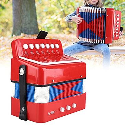 7 Key Piano Accordion, 2 Bass Keyboard with Adjustable Strap