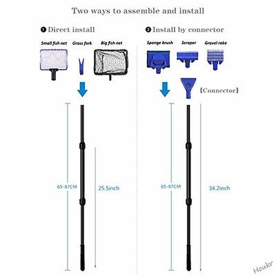 Houkr 6 in 1 Aquarium Fish Tank Cleaning Tool Set，Fishing Net + Gravel Rake  + Plant Fork + Scraper + Sponge Brush Glass Extensible Long Handle Fish Tank  Telescopic Cleaning Tools for Aquarium - Yahoo Shopping