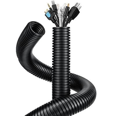 10 ft. 1/8 inch Split Wire Loom Conduit Polyethylene Tubing Black Color Sleeve Tube