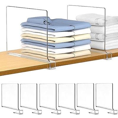 Yieach 4PCS Shelf Dividers,Clear Closets Shelf and Closet Separator for  Organization in Bedroom,Kitchen Cabinets Shelf Storage and Office Shelves