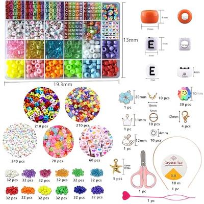 TOAOB 1200Pcs 4 Styles Letter Beads Acrylic Cube Alphabet Beads and Pony Beads  Kit with Elastic Cord for DIY Bracelet Necklace Making Multicolor  Multicolor : Amazon.in: Home & Kitchen