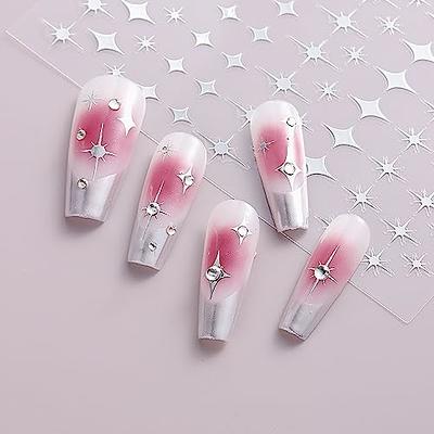 1 Sheet Metal Silver Star Nail Stickers Star Nail Art Decals Self Adhesive Star  Stickers for Women Girls Manicure Accessories - AliExpress