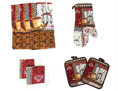 Enclave Collection 3-Piece Kitchen Towel, Oven Mitt, and Pot