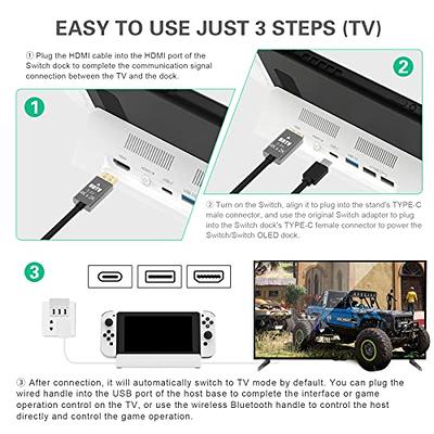 Switch Dock for Nintendo Switch OLED, 3 in 1 Switch TV Adapter with 4K 60Hz  HDMI, USB 2.0 Port, Type C 30W Charger, Portable Switch Docking Station